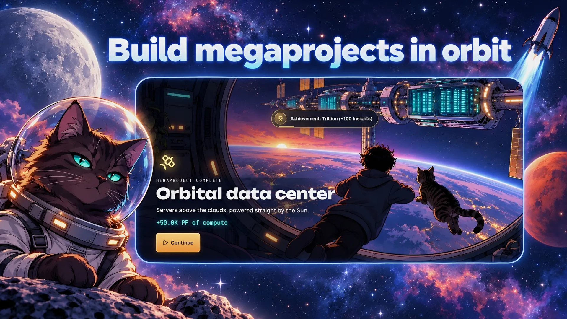 Build megaprojects in orbit